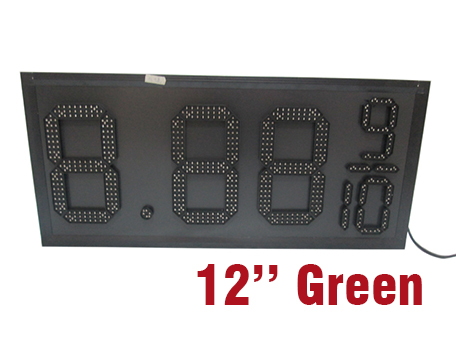 12inch Green petrol station LED Fuel Pricing Signs, led gas price sign, led petrol price