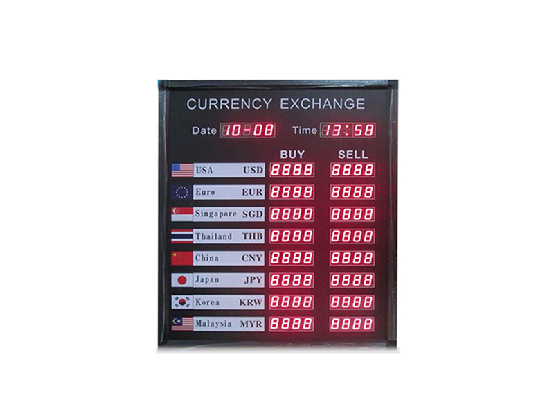 1.2'' Red Color Indoor LED Sign LED Exchange Rate Board