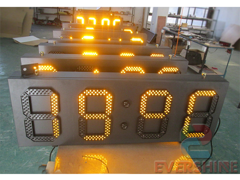 Large Outdoor Waterproof 18 inch  yellow LED digital Sign for led Clock and Temperature Display