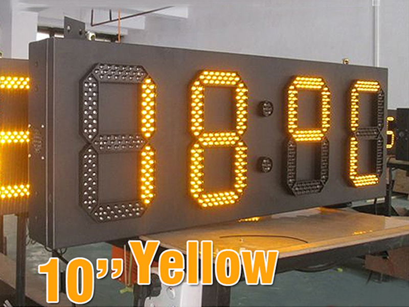 10 inch 88:88 Amber led time temperature sign outdoor
